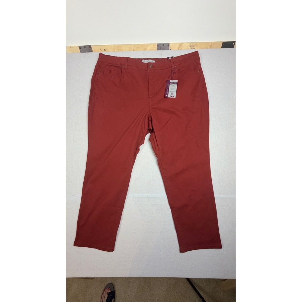 Gloria Vanderbilt Amanda Slim Pants 24W Garnet Red Swan Series Flawless Stretch